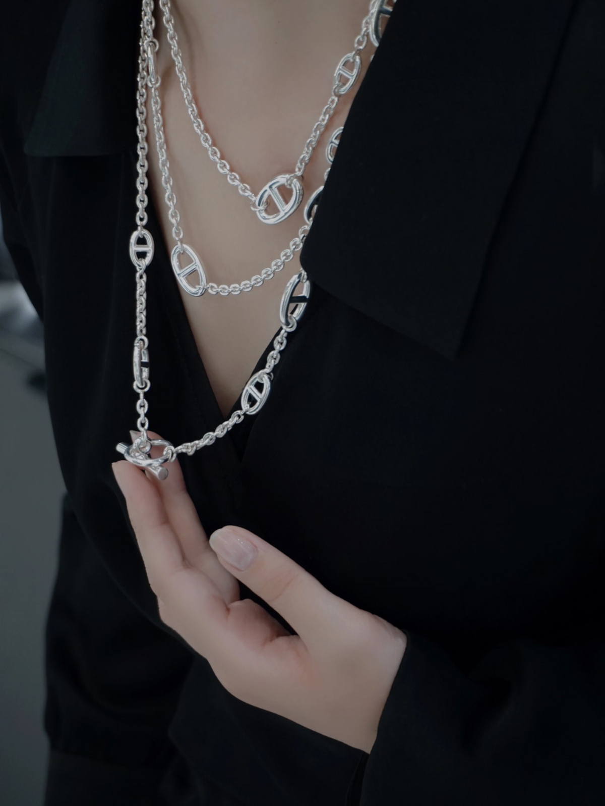 [LumiVibe]Classic Silver Sweater Chain