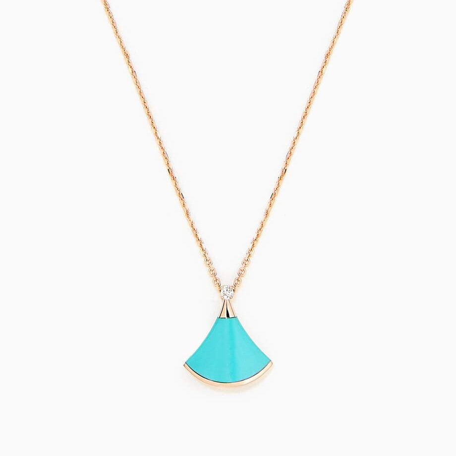 [LumiVibe]DREAM NECKLACE TURQUOISE PINK GOLD