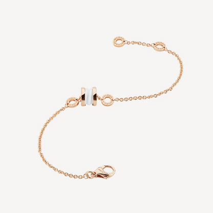 [LumiVibe]ZERO 1 SOFT PINK GOLD AND WHITE CERAMIC BRACELET