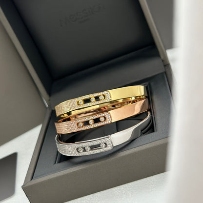 [LumiVibe]Move Noa Rose Gold Pavé Diamond Bangle Bracelet