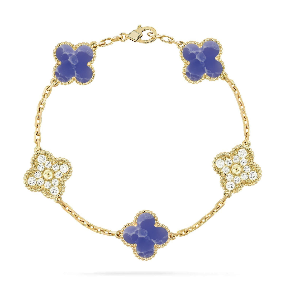 [LumiVibe]CLOVER 5 MOTIF BLUE VEINS BRACELET COLLECTION
