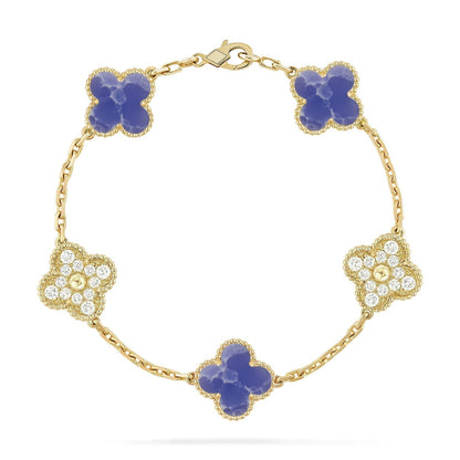 [LumiVibe]CLOVER 5 MOTIF BLUE VEINS BRACELET COLLECTION