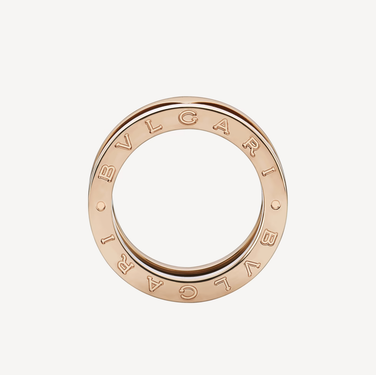 [LumiVibe]ZERO 1 TWO-BAND LOOPS AND BLACK CERAMIC PINK GOLD RING