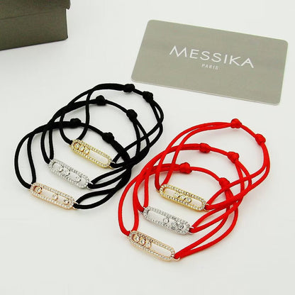 [LumiVibe]Messika Care(s) pink cord pavé bracelet