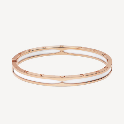 [LumiVibe]ZERO 1 PINK GOLD WITH WHITE CERAMIC BRACELET