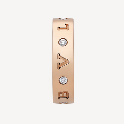 [LumiVibe]ZERO 1 ESSENTIAL PINK GOLD BAND WITH DIAMONDS RING