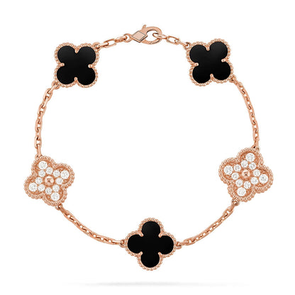 [LumiVibe] CLOVER 5 MOTIF ONYXS BRACELET COLLECTION