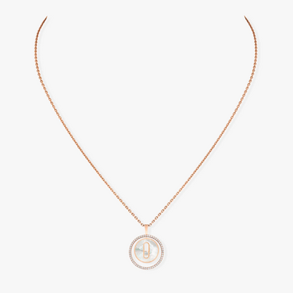 [LumiVibe]Demo MOVE 1 DIAMOND WHITE MOTHER OF PEARL PINK GOLD DIAMOND NECKLACE