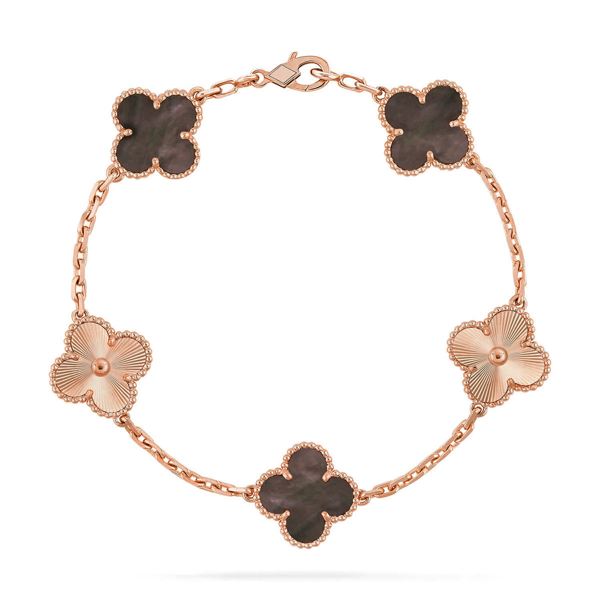 [LumiVibe] CLOVER 5 MOTIF GRAY MOP BRACELET COLLECTION
