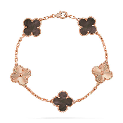 [LumiVibe] CLOVER 5 MOTIF GRAY MOP BRACELET COLLECTION