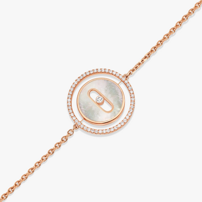 [LumiVibe]Demo MOVE WHITE MOTHER OF PEARL PINK GOLD DIAMOND BRACELET