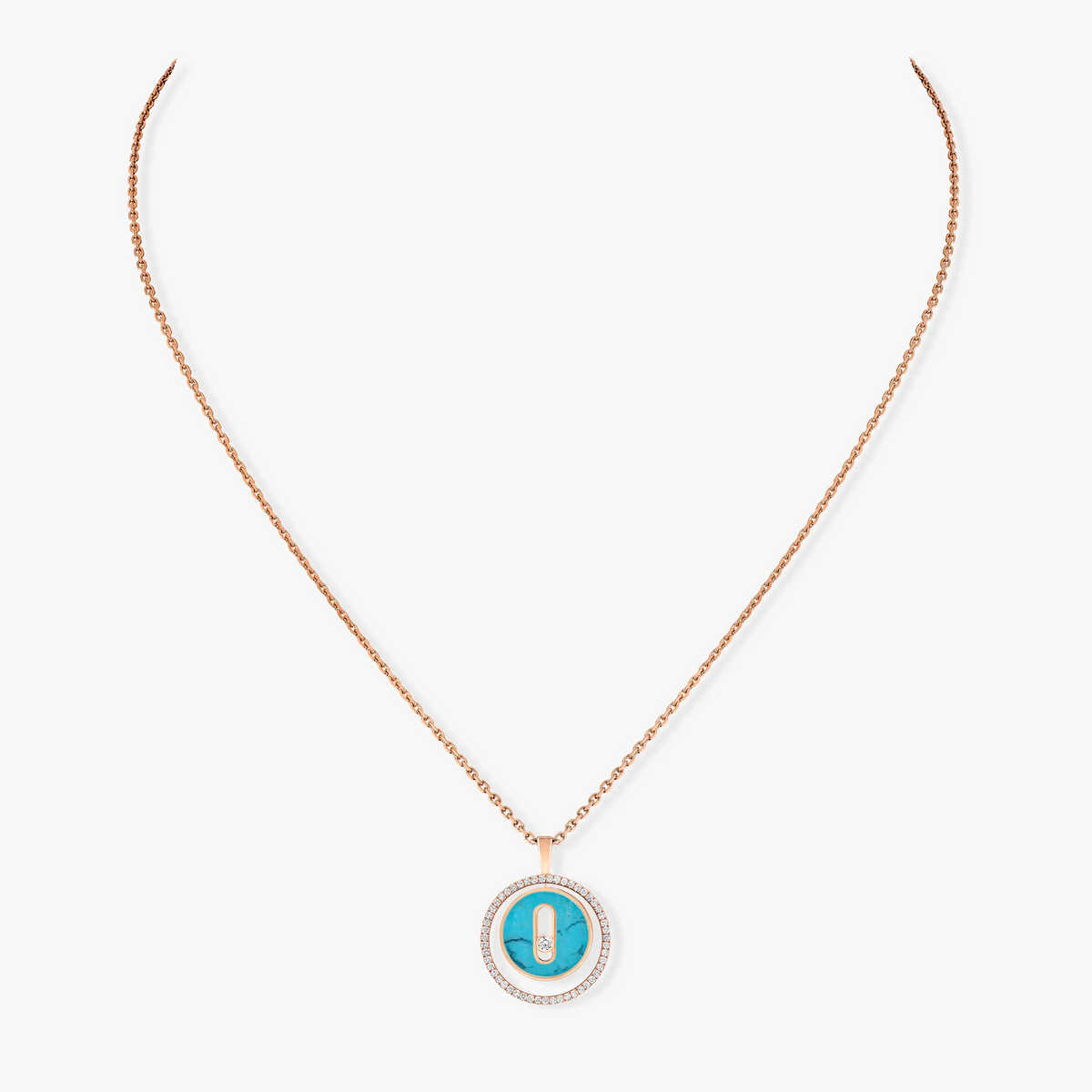[LumiVibe]Demo MOVE 1 DIAMOND TURQUOISE PINK GOLD DIAMOND NECKLACE