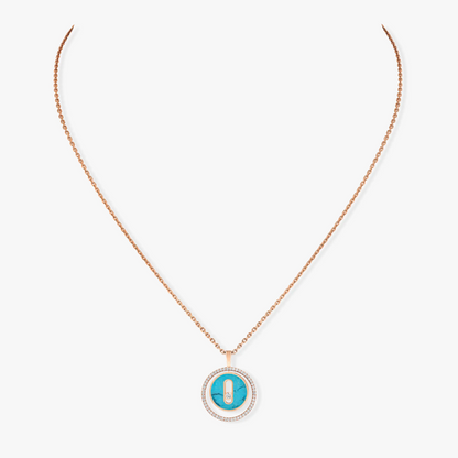 [LumiVibe]Demo MOVE 1 DIAMOND TURQUOISE PINK GOLD DIAMOND NECKLACE