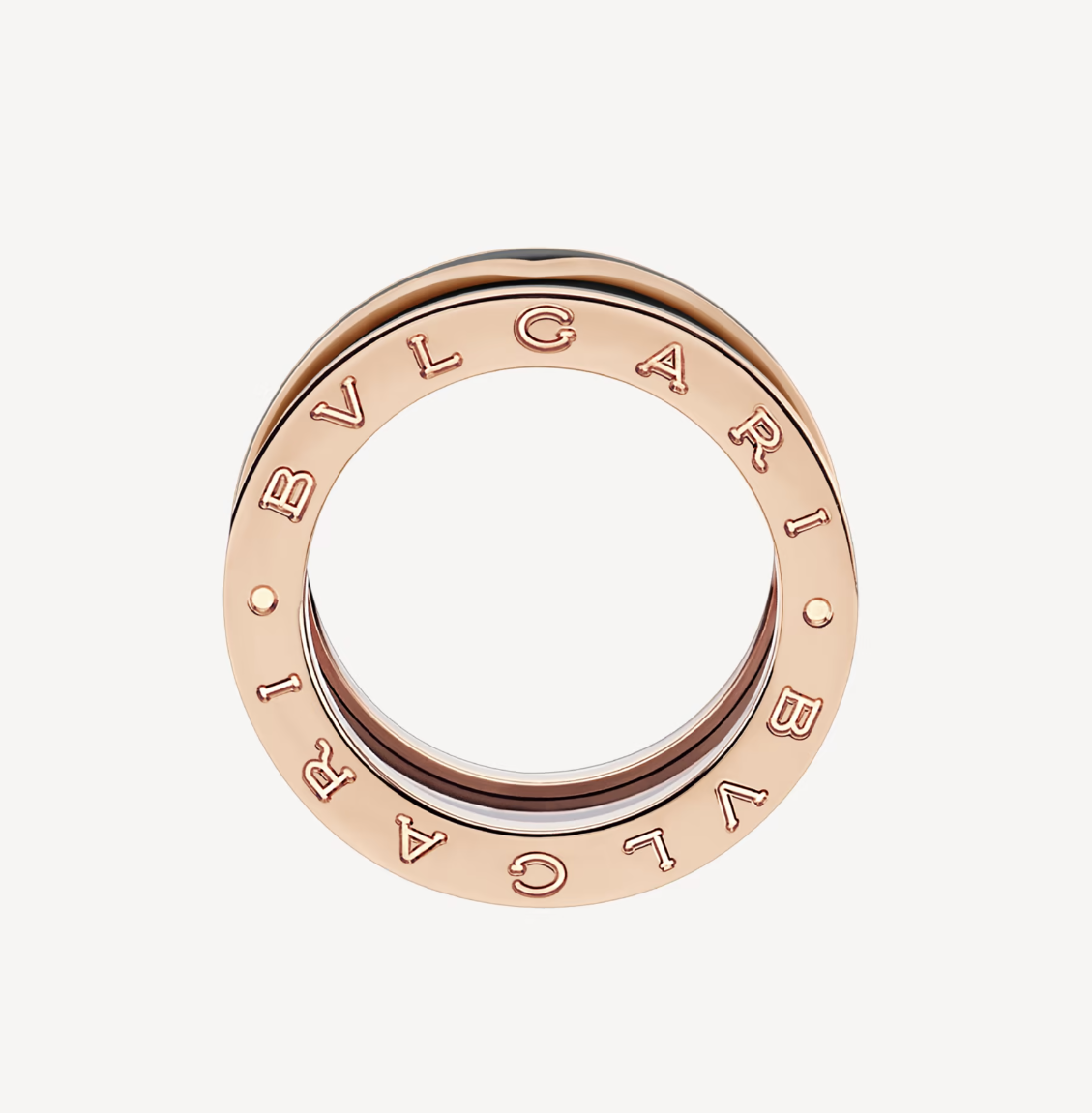 [LumiVibe]ZERO 1 TWO-BAND WITH MATTE BLACK CERAMIC PINK GOLD RING