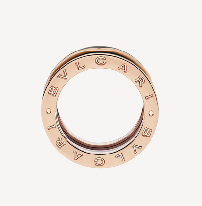 [LumiVibe]ZERO 1 TWO-BAND WITH MATTE BLACK CERAMIC PINK GOLD RING