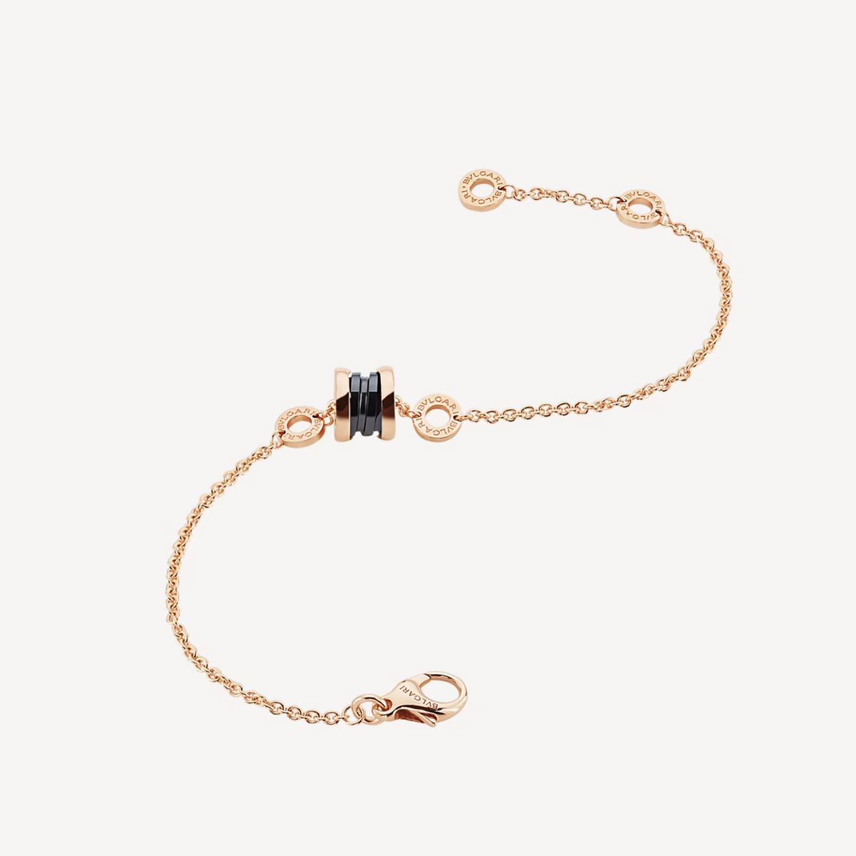 [LumiVibe]ZERO 1 SOFT PINK GOLD AND BLACK CERAMIC BRACELET
