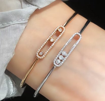 [LumiVibe]Move Pavé Diamond Bangle Bracelet M