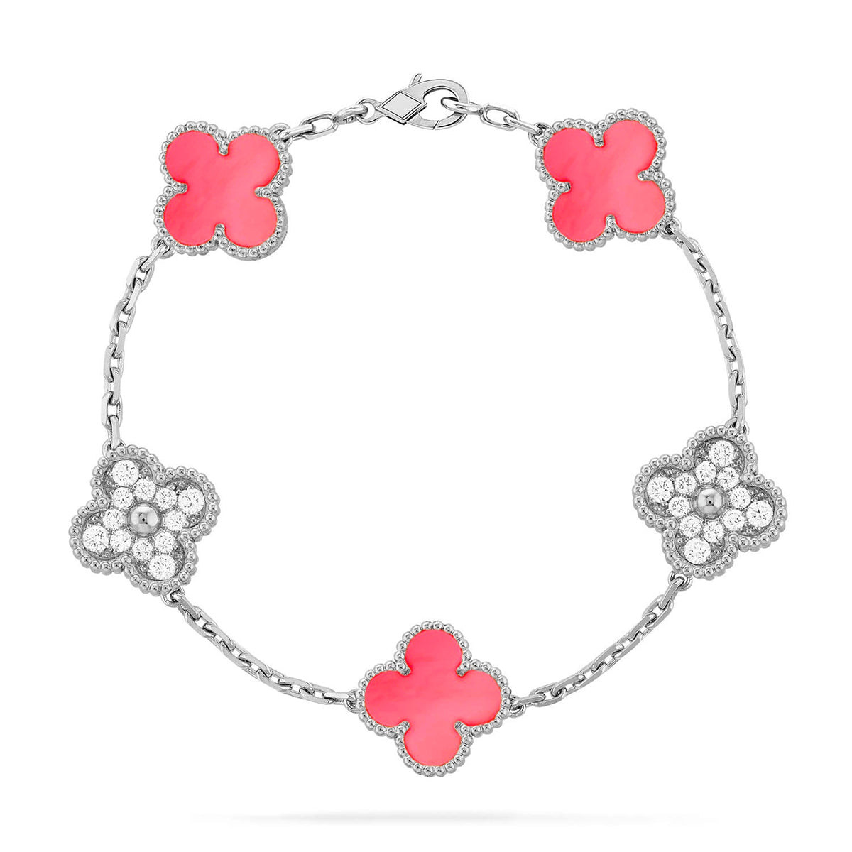 [LumiVibe] CLOVER 5 MOTIFS  PINK MOP BRACELET COLLECTION