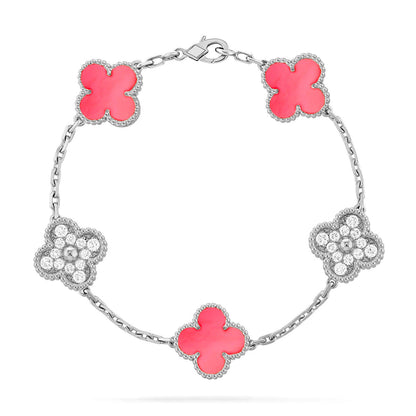 [LumiVibe] CLOVER 5 MOTIFS  PINK MOP BRACELET COLLECTION
