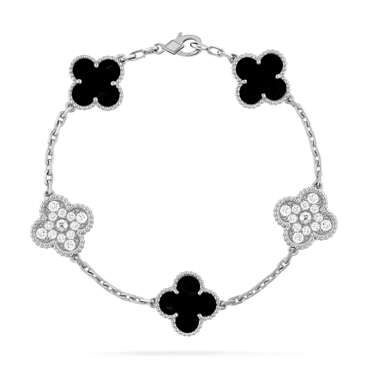 [LumiVibe] CLOVER 5 MOTIF ONYXS BRACELET COLLECTION