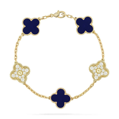 [LumiVibe]CLOVER 5 MOTIF LAPIS LAZULI BRACELET COLLECTION