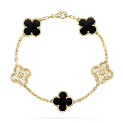 [LumiVibe] CLOVER 5 MOTIF ONYXS BRACELET COLLECTION
