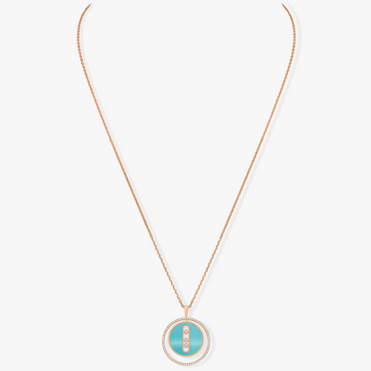 [LumiVibe]Demo MOVE 3 DIAMONDS TURQUOISE PINK GOLD DIAMOND NECKLACE