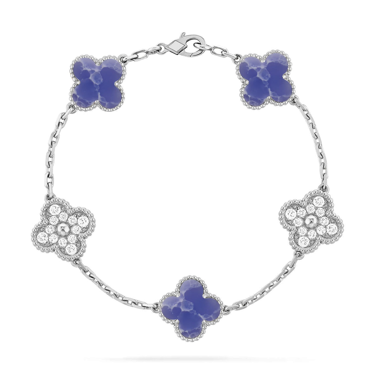 [LumiVibe]CLOVER 5 MOTIF BLUE VEINS BRACELET COLLECTION