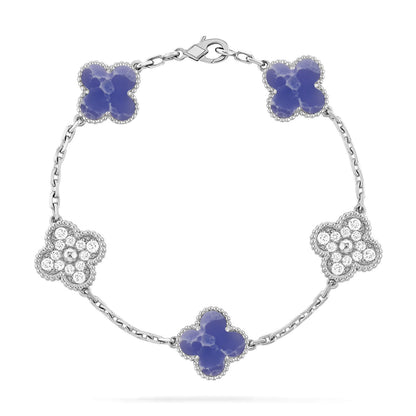 [LumiVibe]CLOVER 5 MOTIF BLUE VEINS BRACELET COLLECTION