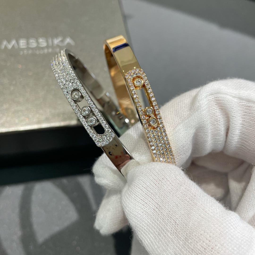 [LumiVibe]Move Noa Rose Gold Pavé Diamond Bangle Bracelet