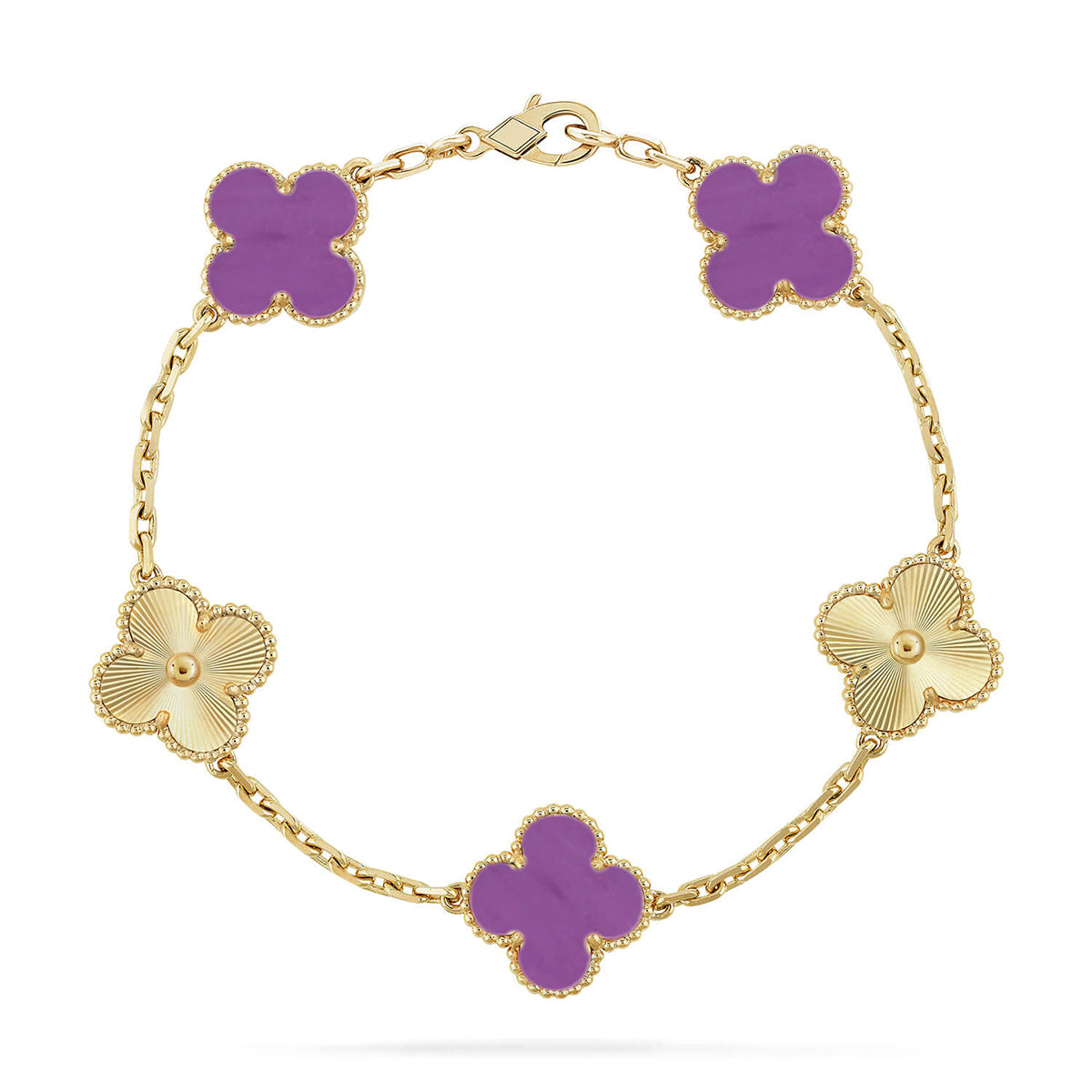 [LumiVibe] CLOVER 5 MOTIF VIOLET BRACELET COLLECTION