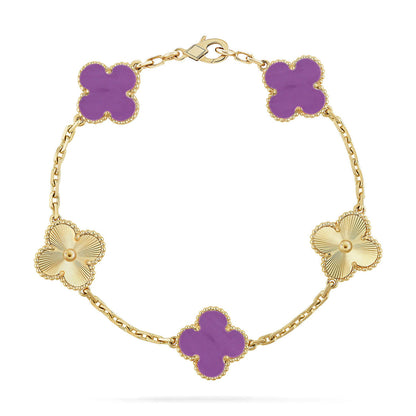 [LumiVibe] CLOVER 5 MOTIF VIOLET BRACELET COLLECTION