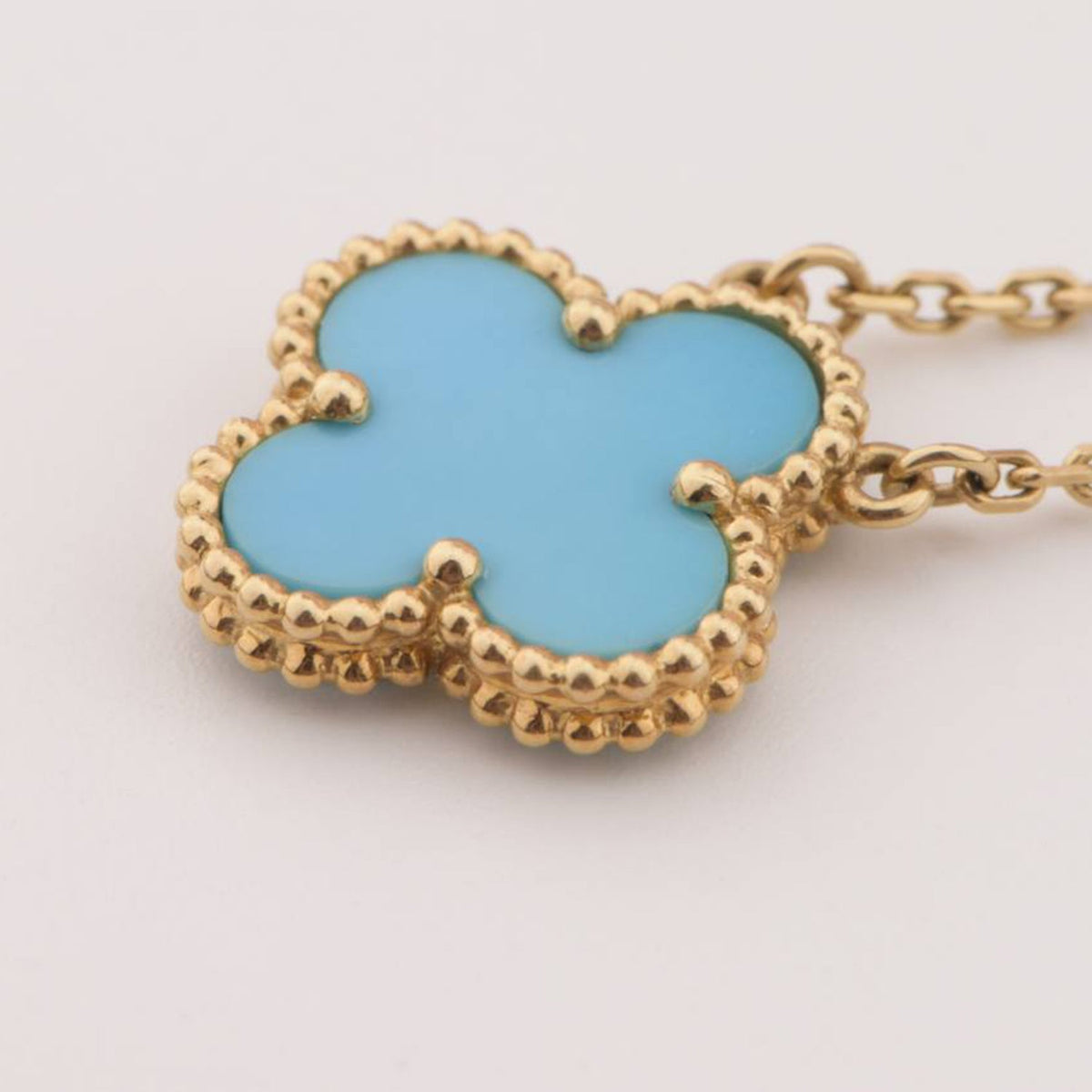 [LumiVibe]CLOVER 15MM VINTAGE TURQUOISE NECKLACE