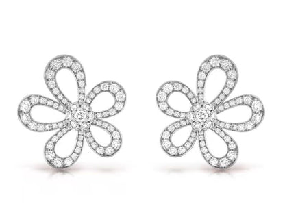 [LumiVibe]FLOWERLACE EARRINGS FULL DIAMONDS