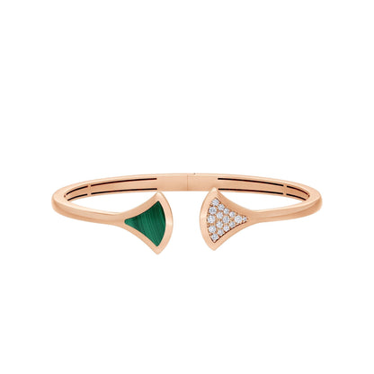 [LumiVibe]DREAM BRACELET OPEN MALACHITE PINK GOLD