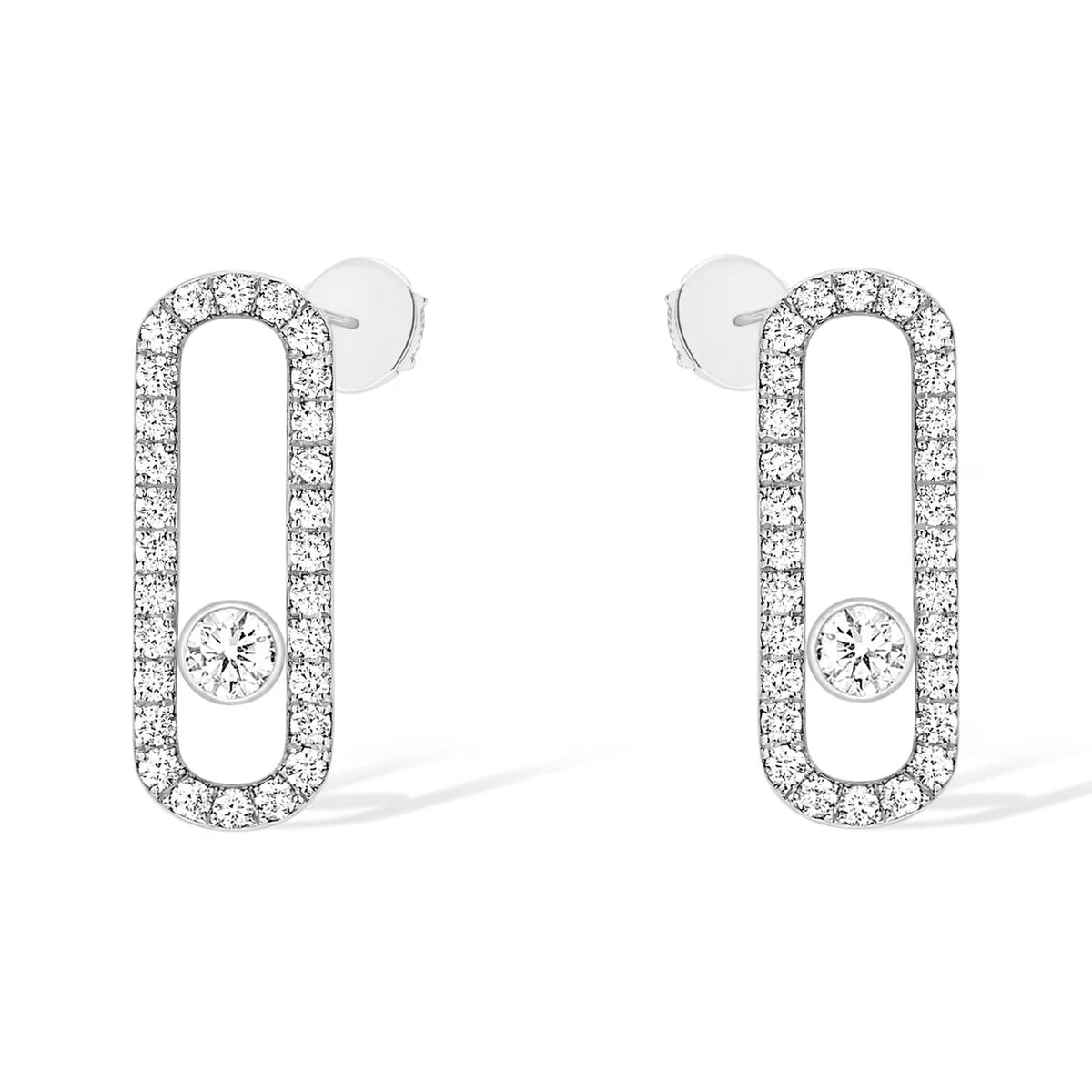 [LumiVibe]MOVE UNO STUD DIAMOND PAVED EARRINGS