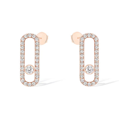 [LumiVibe]MOVE UNO STUD DIAMOND PAVED EARRINGS