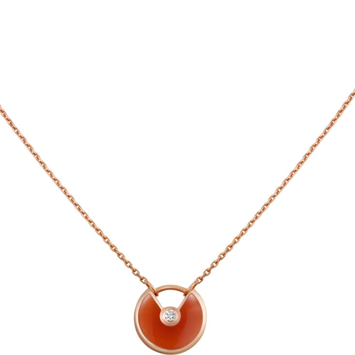 [LumiVibe]AMULETTE GOLD CARNELIAN ONYX NECKLACE