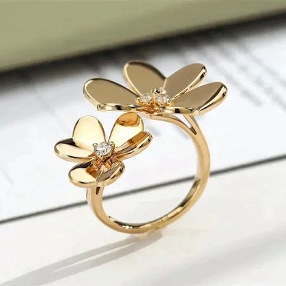 [LumiVibe]CLOVER COMOS GOLD DIAMOND RING