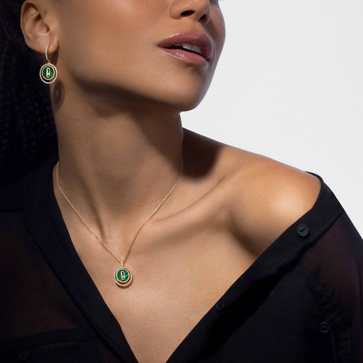[LumiVibe]Demo MOVE 1 DIAMOND MALACHITE GOLD DIAMOND NECKLACE