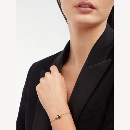 [LumiVibe]ZERO 1 SOFT PINK GOLD AND BLACK CERAMIC BRACELET