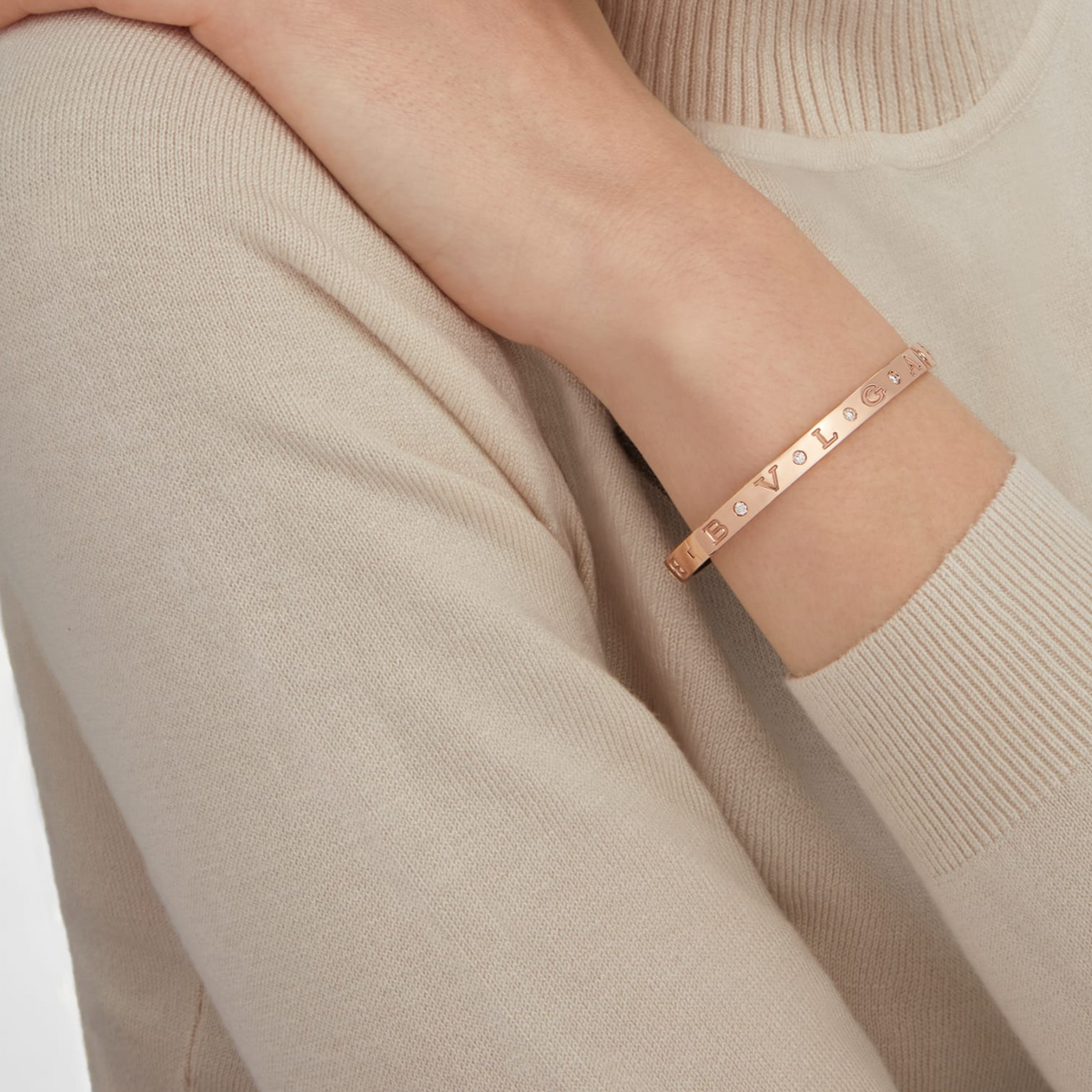 [LumiVibe]ZERO 1 PINK GOLD 12 DIAMONDS BRACELET