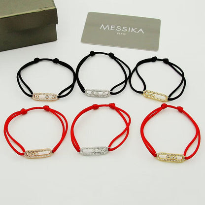 [LumiVibe]Messika Care(s) pink cord pavé bracelet