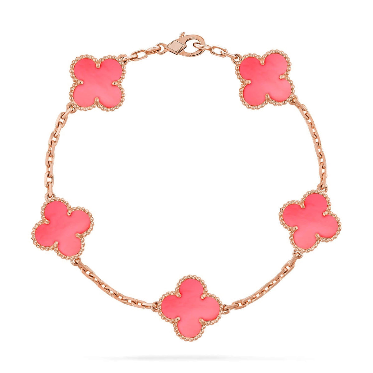 [LumiVibe] CLOVER 5 MOTIFS  PINK MOP BRACELET COLLECTION