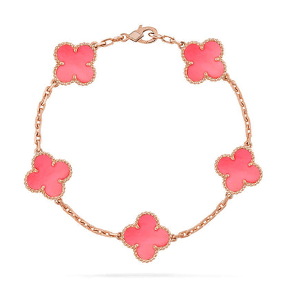 [LumiVibe] CLOVER 5 MOTIFS  PINK MOP BRACELET COLLECTION
