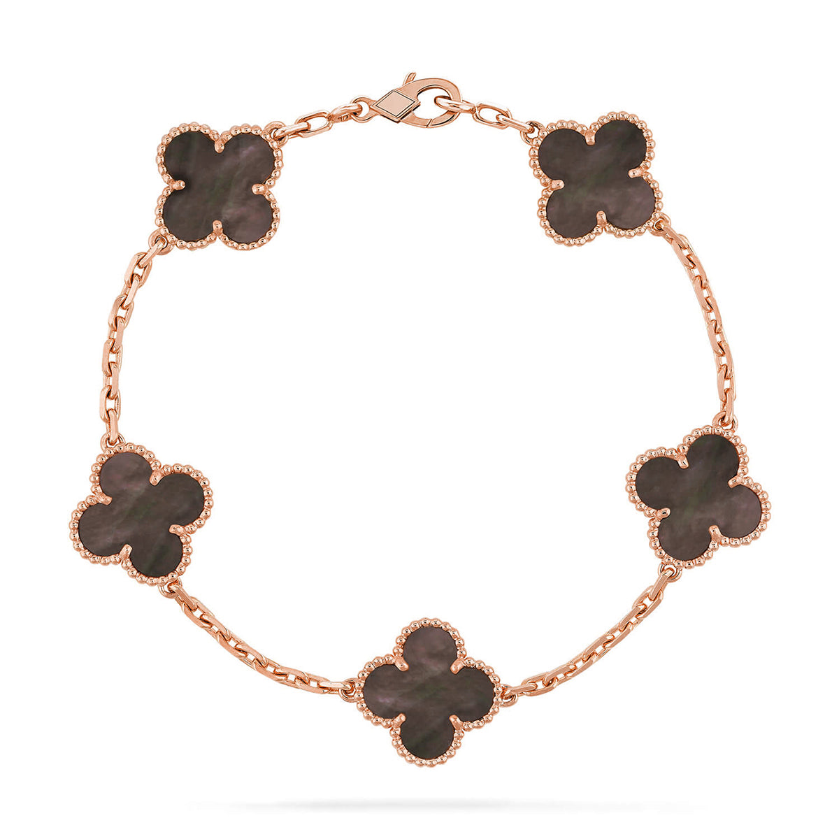 [LumiVibe] CLOVER 5 MOTIF GRAY MOP BRACELET COLLECTION