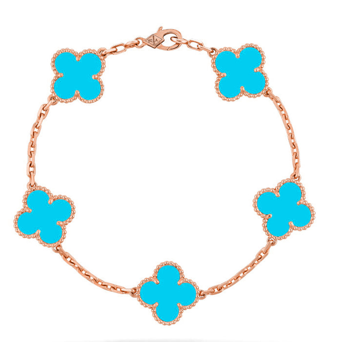 [LumiVibe] CLOVER 5 MOTIF TURQUOISE BRACELET COLLECTION