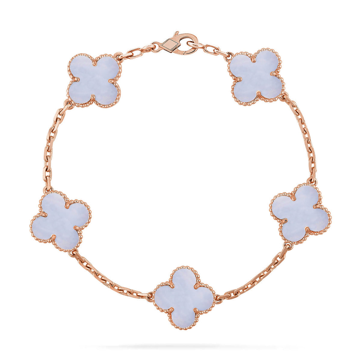 [LumiVibe] CLOVER 5 MOTIF PURPLE CHALCEDONY BRACELET COLLECTION