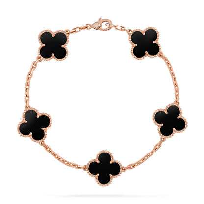 [LumiVibe] CLOVER 5 MOTIF ONYXS BRACELET COLLECTION