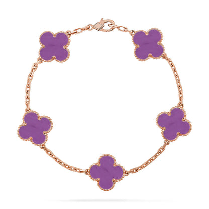 [LumiVibe] CLOVER 5 MOTIF VIOLET BRACELET COLLECTION